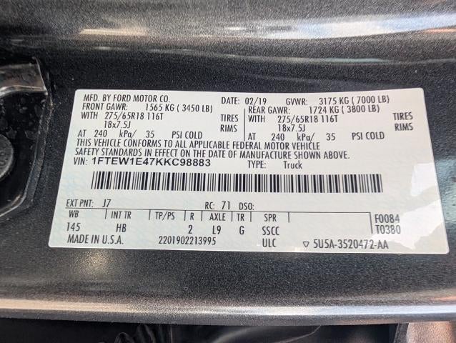 2019 Ford F-150 LARIAT 4WD SuperCrew 5.5' Box