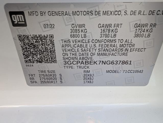 2022 Chevrolet Silverado 1500 Crew Cab Short Box 2-Wheel Drive Custom