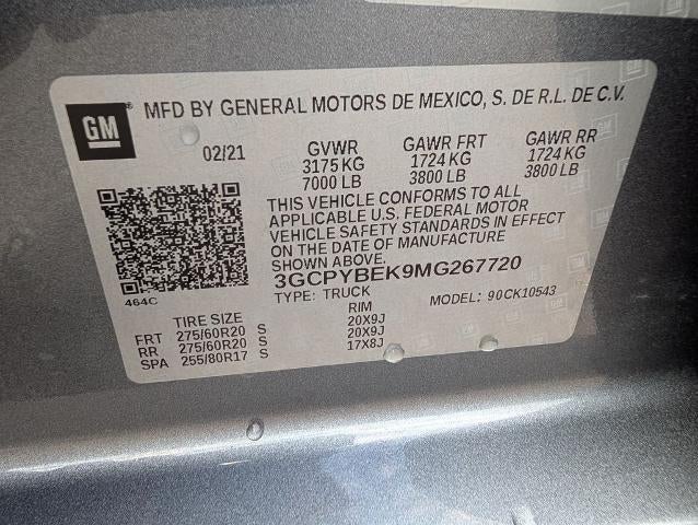 2021 Chevrolet Silverado 1500 Crew Cab Short Box 4-Wheel Drive Custom